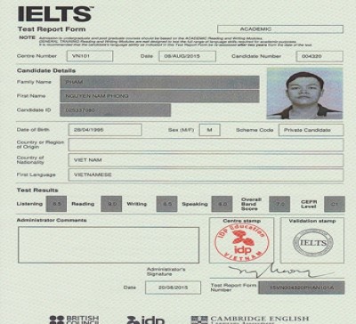 IELTS certificate